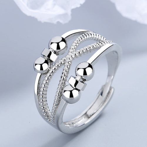 Rotatable Ring with Open Design Fashion Double-layered Hollow Line
