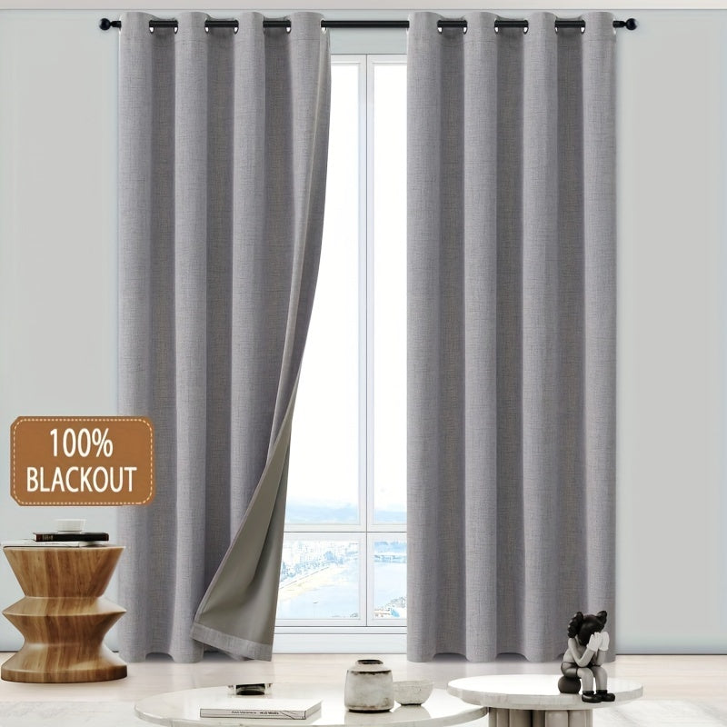 Energy Efficient Full Blackout Curtains Thermal Insulated Drapes