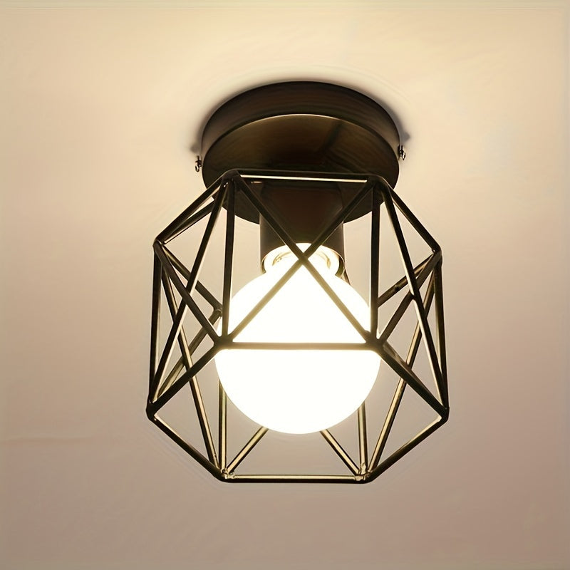Modern Nordic Black Geometric Ceiling Light E27 Base