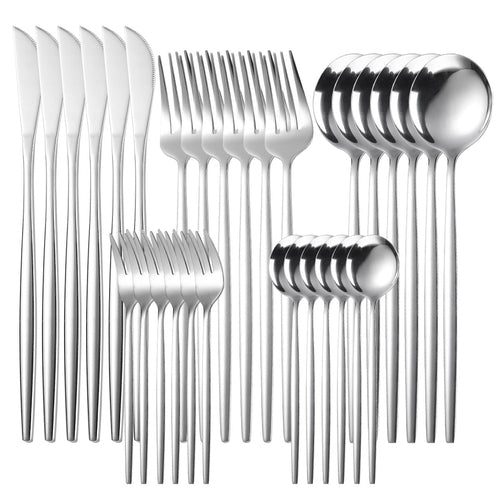 30 Piece Stainless Steel Cutlery Set Knives Forks Spoons