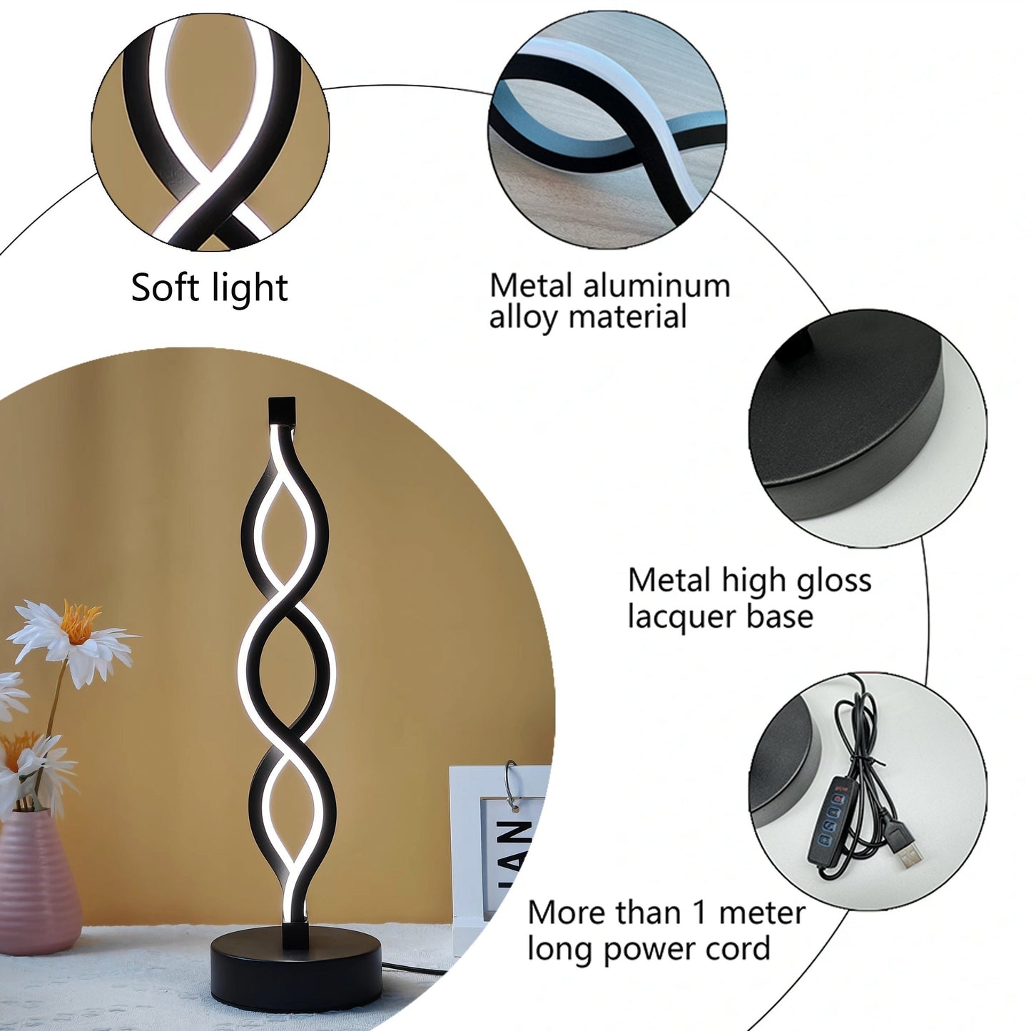 Creative LED Desk Lamp Stylish Durable Nightlight
