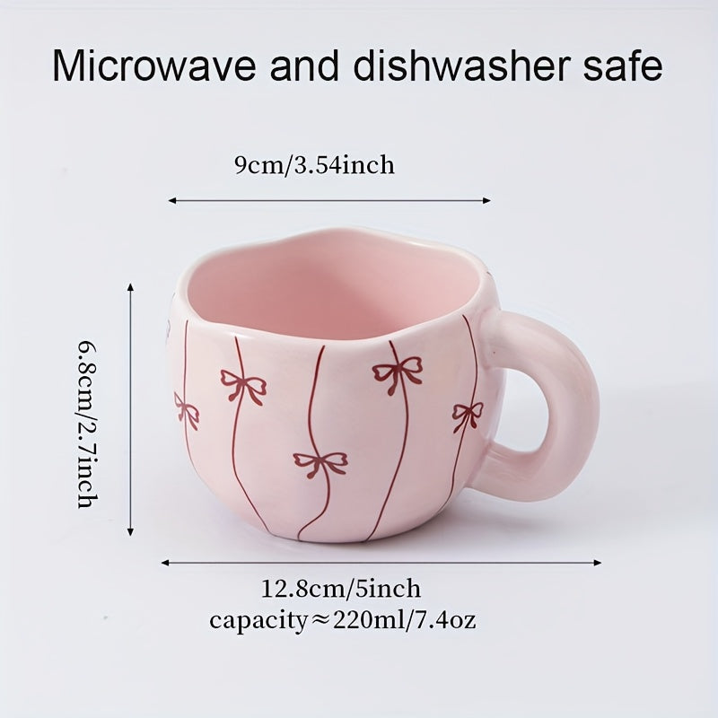 YUMIPLUS 74oz Insulated Pink Bow Mug Kawaii Style