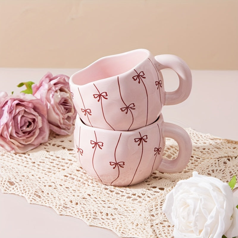 YUMIPLUS 74oz Insulated Pink Bow Mug Kawaii Style