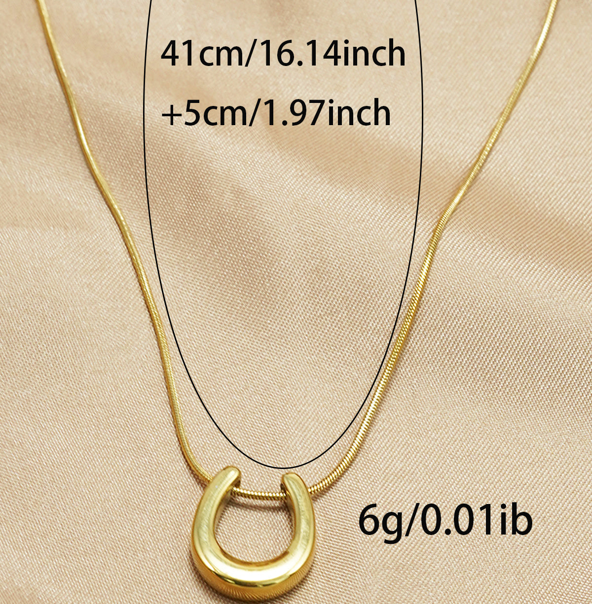 18K Gold-Plated Stainless-Steel U-Shape Necklace