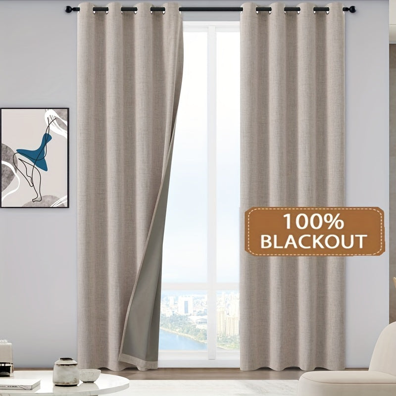 Energy Efficient Full Blackout Curtains Thermal Insulated Drapes