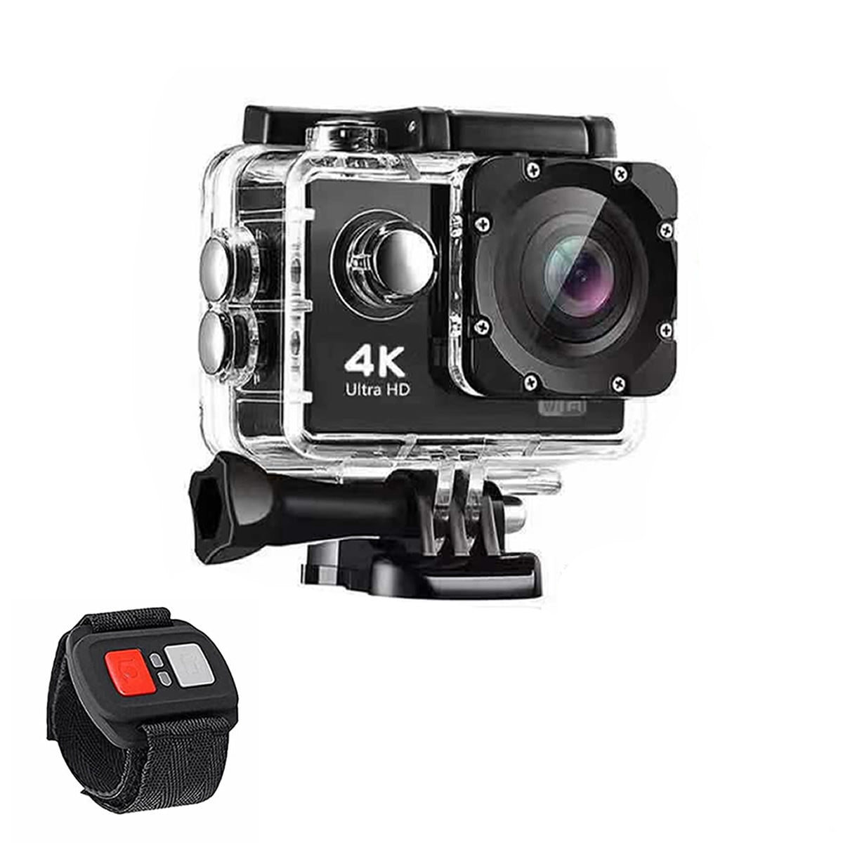 4K Waterproof All Digital UHD WiFi Camera + RF Remote and Accessories