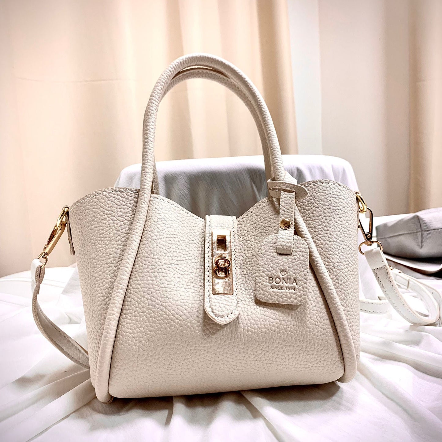 CityEdit™ – Litchi Luxe Tote with Scarf Handle