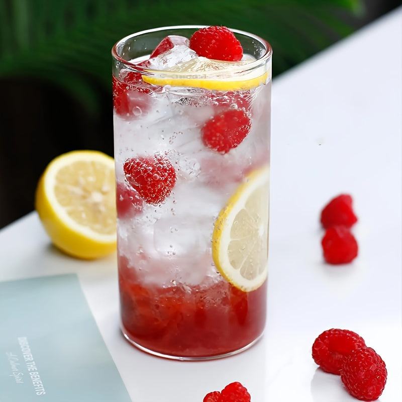 6 pcs Borosilicate Glass Drinking Cups Set, 250/400ml Clear Highball