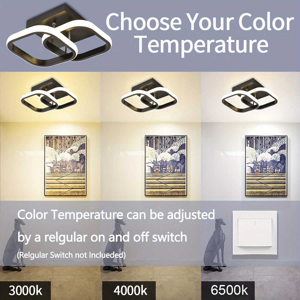 Sleek LED Ceiling Light Adjustable Color Modern Design