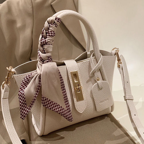 CityEdit™ – Litchi Luxe Tote with Scarf Handle