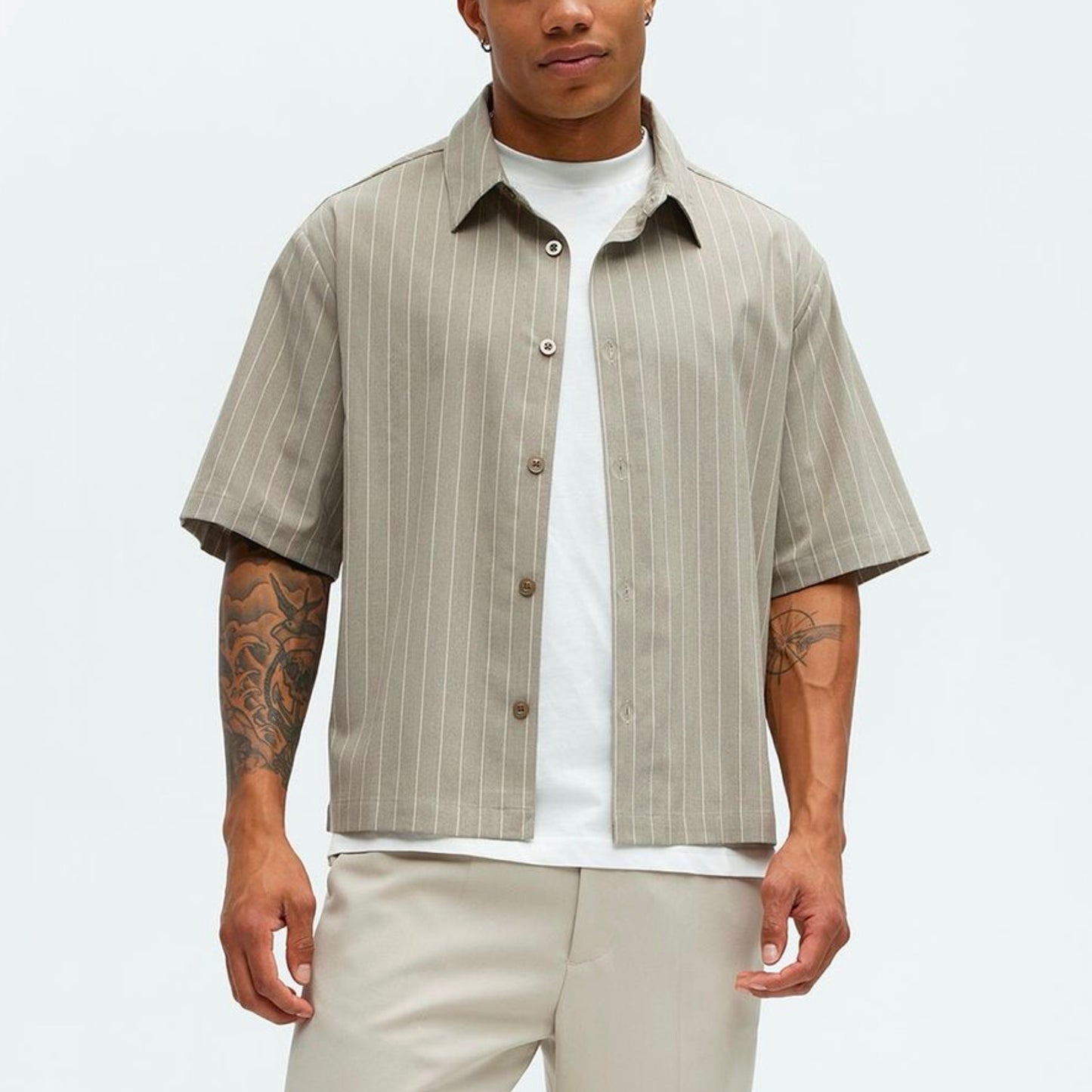 Men’s Relaxed Fit Pinstripe Shirt
