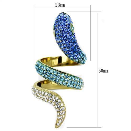 Women Stainless Steel Synthetic Crystal Rings