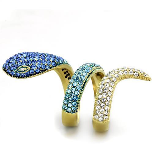 Women Stainless Steel Synthetic Crystal Rings