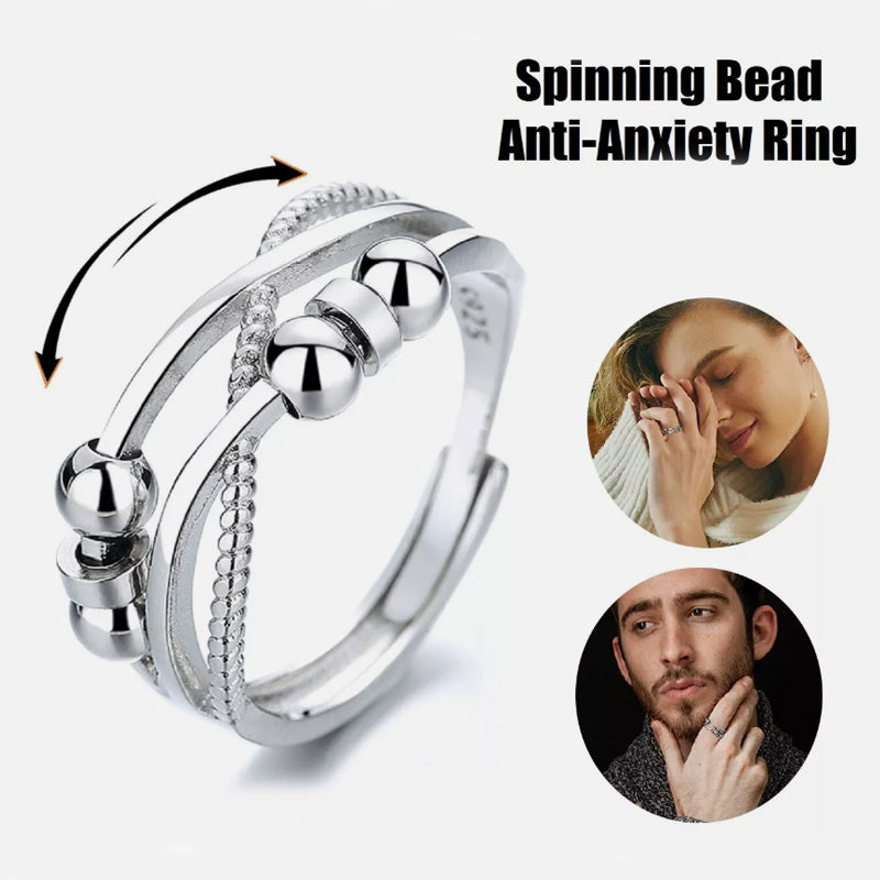 Rotatable Ring with Open Design Fashion Double-layered Hollow Line