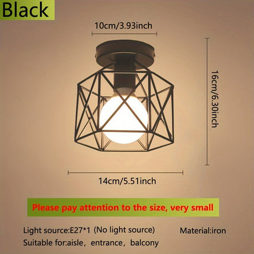Modern Nordic Black Geometric Ceiling Light E27 Base