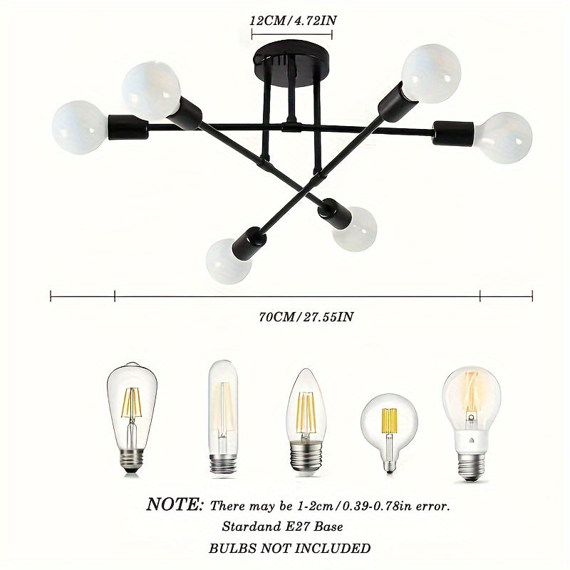 Industrial multi-color 6v Head Iron Art Satellite Chandelier