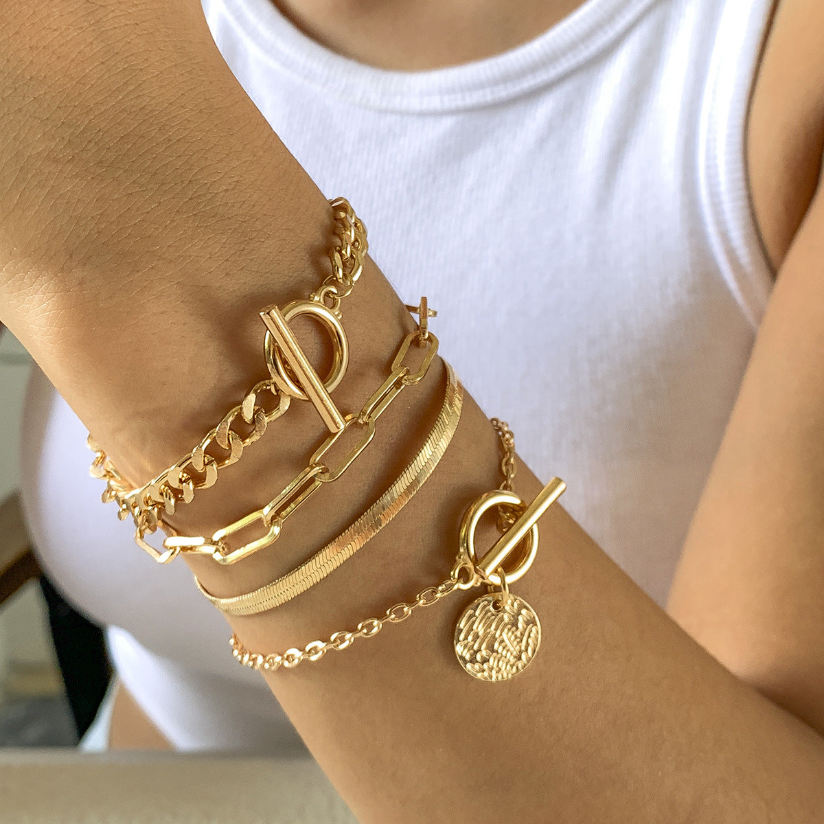 Metal Hollow Snake Bone Metal Chain Bracelet