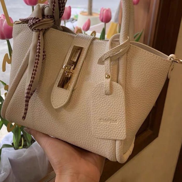 CityEdit™ – Litchi Luxe Tote with Scarf Handle