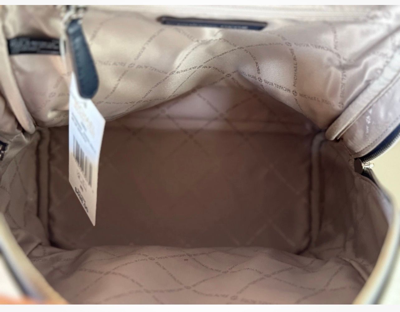 Michael Kors Medium Color Block Signature Backpack – Admiral Blue/White