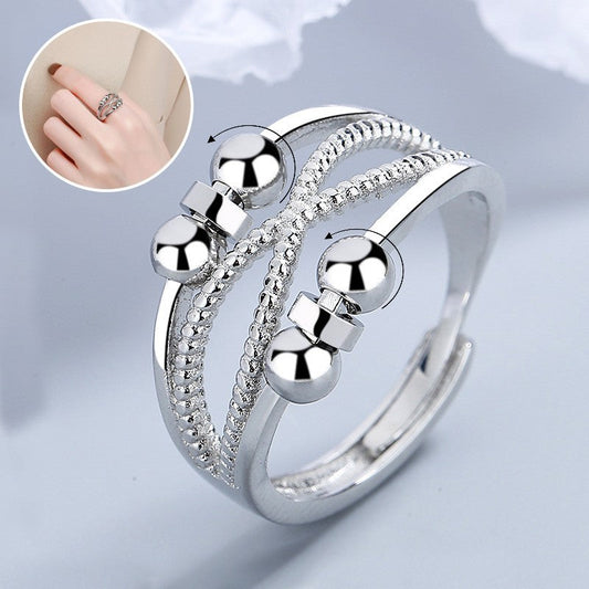 Rotatable Ring with Open Design Fashion Double-layered Hollow Line