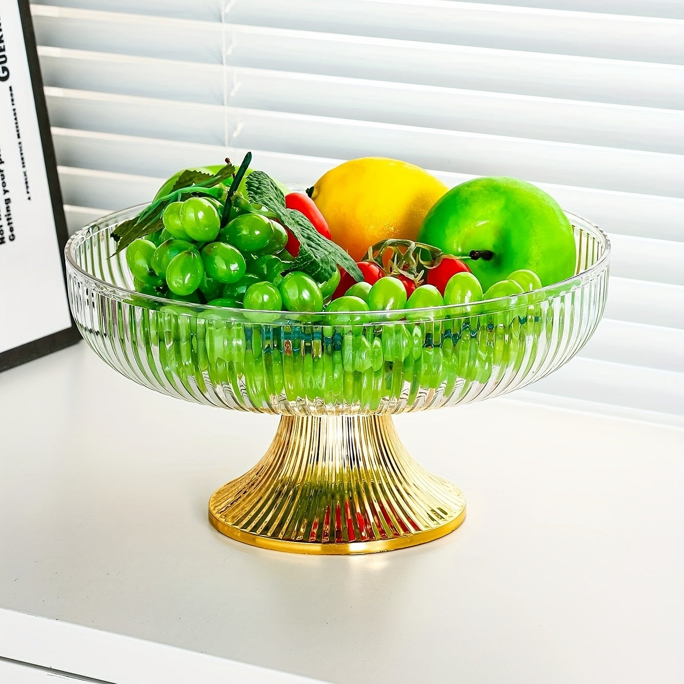 Elegant Gold Trimmed Acrylic Fruit Bowl for Home Events