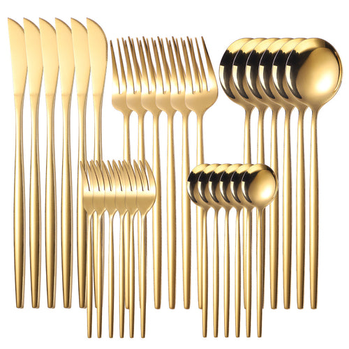 30 Piece Stainless Steel Cutlery Set Knives Forks Spoons