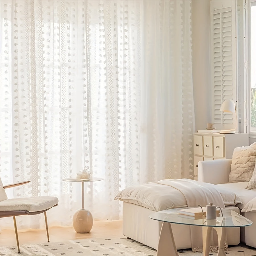 Elegant French Pastoral Gauze Curtains Year Round Decor
