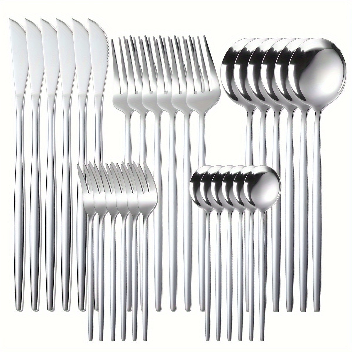 30 Piece Stainless Steel Cutlery Set Knives Forks Spoons