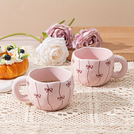 YUMIPLUS 74oz Insulated Pink Bow Mug Kawaii Style