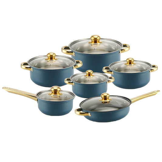 All in One Stainless Steel Cookware Set with Clear Lids