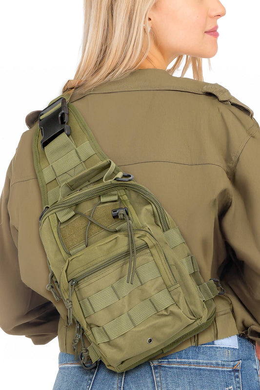 Solid Tactical Utility Heavy Duty Durable Poly Sling Bag