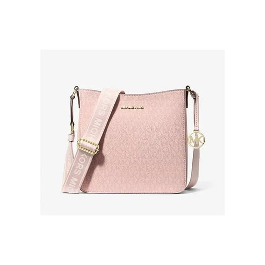 Michael Kors Jet Set Travel Small Shoulder Messenger Crossbody Bag (Powder Blush Signature/Gold Tone)
