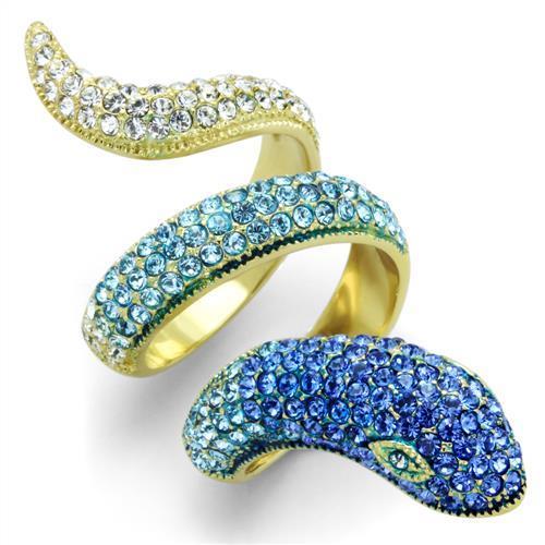 Women Stainless Steel Synthetic Crystal Rings