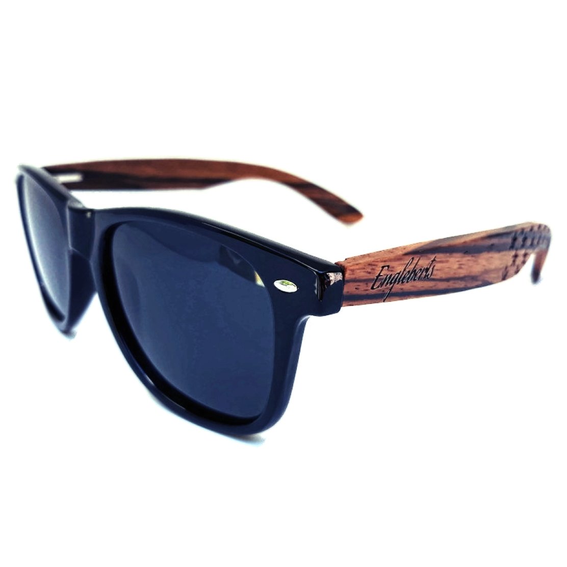 Zebrawood Sunglasses, Stars and Bars with Wooden Case