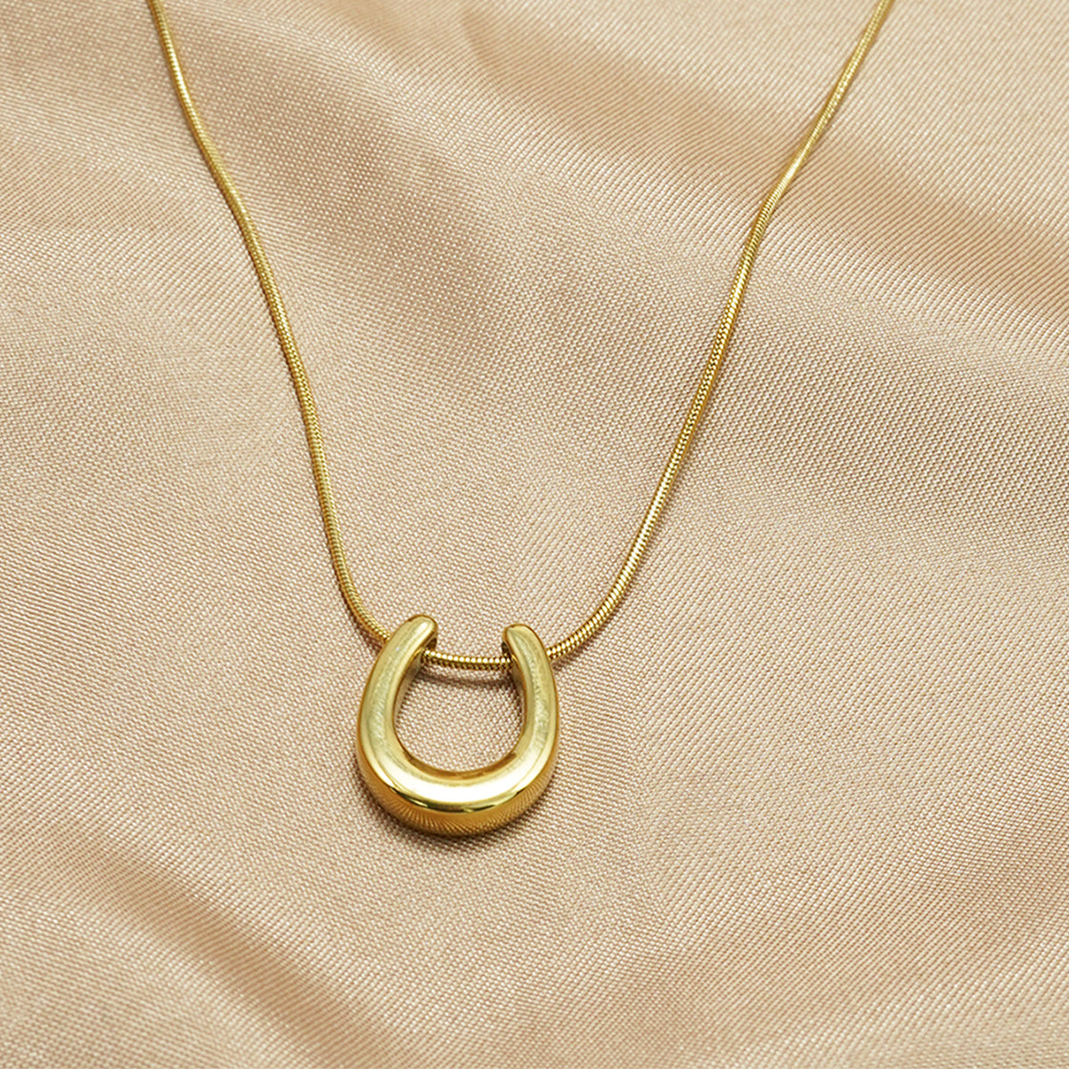 18K Gold-Plated Stainless-Steel U-Shape Necklace
