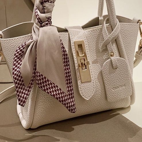 CityEdit™ – Litchi Luxe Tote with Scarf Handle