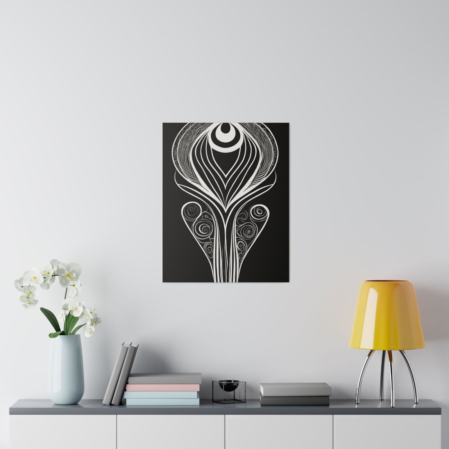 Wall Decor - Giclee Poster Art Print - Floral White Line Art Print