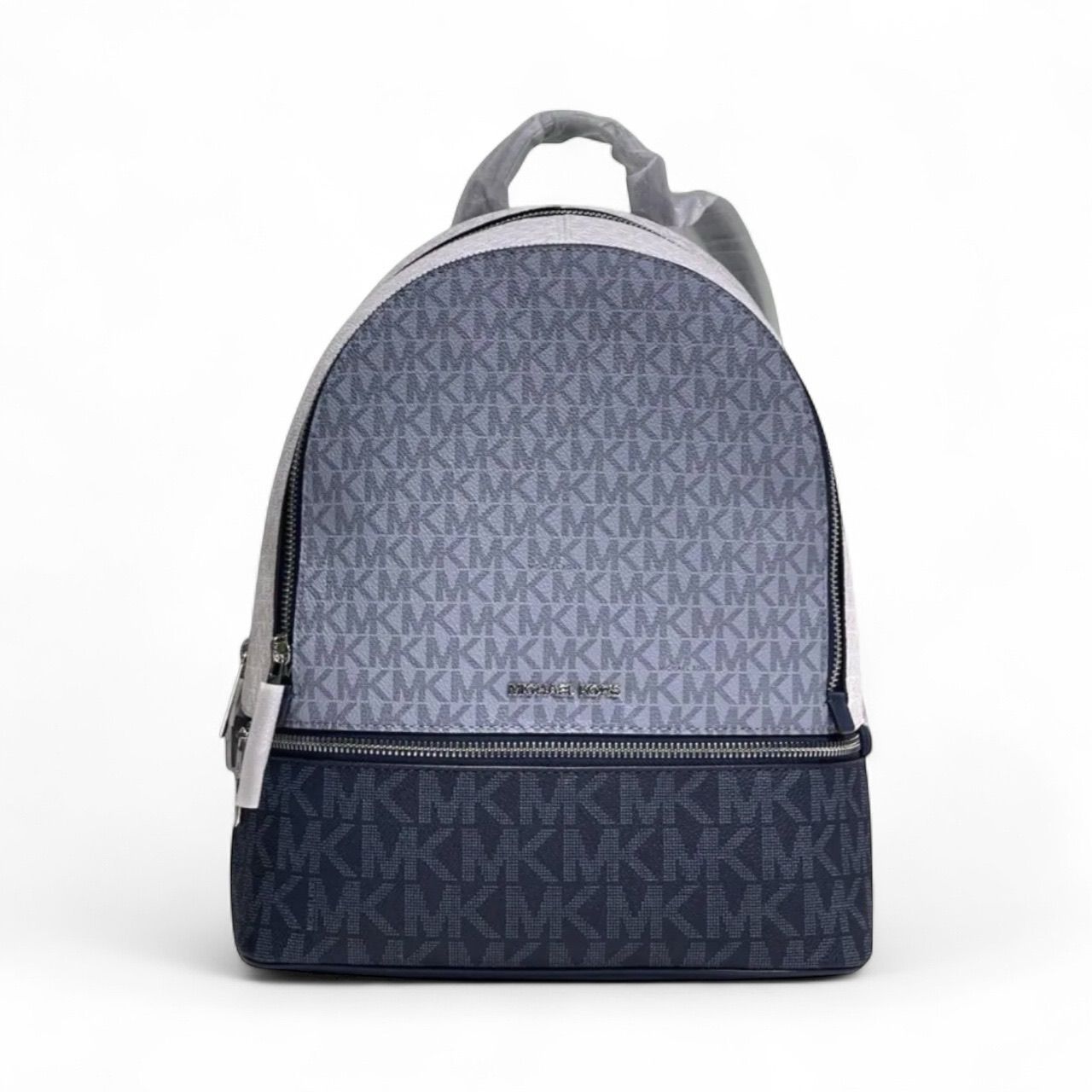 Michael Kors Medium Color Block Signature Backpack – Admiral Blue/White