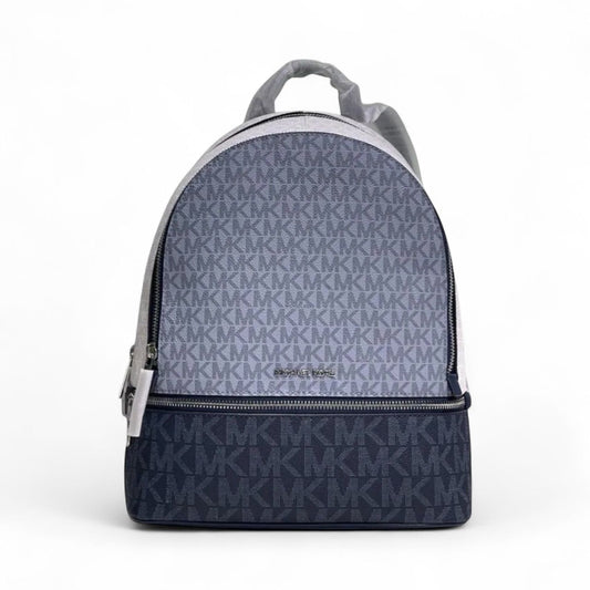 Michael Kors Medium Color Block Signature Backpack – Admiral Blue/White