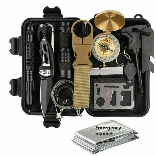 14 in 1 Outdoor Emergency Survival and Safety Gear Kit Camping