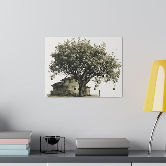 Wall Decor - Giclee Poster Art Print - Rustic Apple Tree Farmhouse
